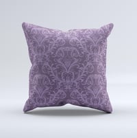 Image 1 of Dark Purple Delicate Pattern Ink-Fuzed Decorative Throw Pillow