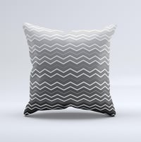 Image 1 of Black Gradient Layered Chevron Ink-Fuzed Decorative Throw Pillow