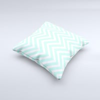 Image 4 of Light Teal &amp; White Sharp Chevron  Ink-Fuzed Decorative Throw Pillow