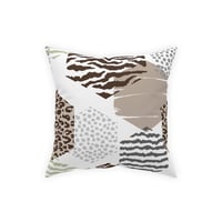 Image 2 of Decorative Throw Pillow - Beige Geometric Pattern