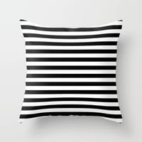 Image 2 of Modern Black White Stripes Monochrome Pattern Pillow