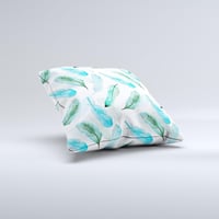 Image 3 of The Feathery Watercolor ink-Fuzed Decorative Throw Pillow