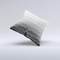 Image 2 of Black Gradient Layered Chevron Ink-Fuzed Decorative Throw Pillow