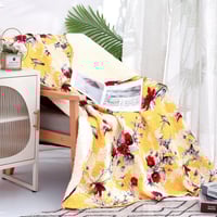 Image 8 of DaDa Bedding Yellow Floral Quilted Throw Blanket - Hummingbirds
