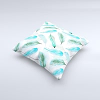 Image 4 of The Feathery Watercolor ink-Fuzed Decorative Throw Pillow