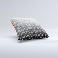 Image 3 of Black Gradient Layered Chevron Ink-Fuzed Decorative Throw Pillow