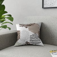 Image 4 of Decorative Throw Pillow - Beige Geometric Pattern