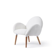 Image 1 of Solid Wood Beech Frame Imitation Lamb Fabric Chair, Suitable for Living Room