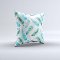 Image 5 of The Feathery Watercolor ink-Fuzed Decorative Throw Pillow