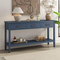 Image 1 of Contemporary 3-Drawer Console Table With 1 Shelf, for Entryway, Living Room