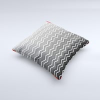 Image 4 of Black Gradient Layered Chevron Ink-Fuzed Decorative Throw Pillow