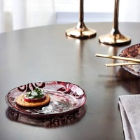 Image 2 of DAMASK Red Velvet Gilded Glass Canapé Plates