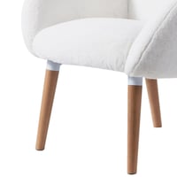 Image 2 of Solid Wood Beech Frame Imitation Lamb Fabric Chair, Suitable for Living Room