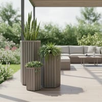 Image 1 of Hexagon Grove Column Planters - Medium