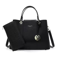 Image 1 of Aaliyah Faux Crocodile Handbag Set ( 2-Pack) - BLACK