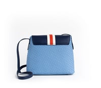 Image 2 of Kate - Blue Vegan Basket Weave Bag