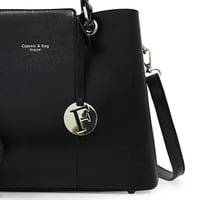 Image 3 of Aaliyah Faux Crocodile Handbag Set ( 2-Pack) - BLACK