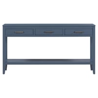 Image 3 of Contemporary 3-Drawer Console Table With 1 Shelf, for Entryway, Living Room