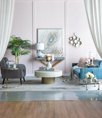 Image 4 of 14x14x23' White and Grey Glass Table Lamp