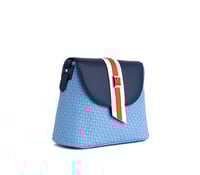Image 3 of Kate - Blue Vegan Basket Weave Bag