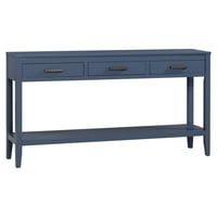 Image 4 of Contemporary 3-Drawer Console Table With 1 Shelf, for Entryway, Living Room