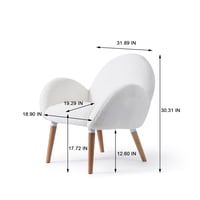 Image 7 of Solid Wood Beech Frame Imitation Lamb Fabric Chair, Suitable for Living Room