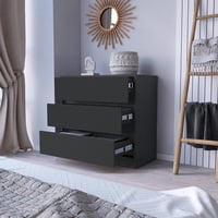 Image 5 of Dresser Maldus, Three drawers -Black
