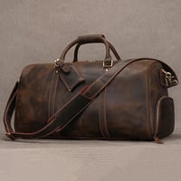 Image 9 of Natural Cowskin Travel Bags Waterproof Men's Leather Luggage Business 55cm