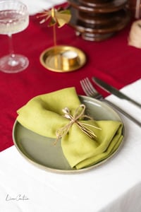 Image 7 of Natural linen napkins, short finish