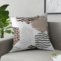 Image 17 of Decorative Throw Pillow - Beige Geometric Pattern
