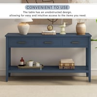 Image 11 of Contemporary 3-Drawer Console Table With 1 Shelf, for Entryway, Living Room