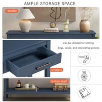 Image 12 of Contemporary 3-Drawer Console Table With 1 Shelf, for Entryway, Living Room