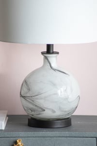 Image 12 of 14x14x23' White and Grey Glass Table Lamp