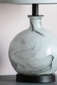 Image 13 of 14x14x23' White and Grey Glass Table Lamp