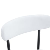 Image 12 of High Legged Bar Chairs with White Cushions, 35.5 Inches Tall, Black and White.