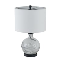 Image 15 of 14x14x23' White and Grey Glass Table Lamp