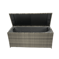 Image 3 of Outdoor Storage Box, 113 Gallon Wicker Patio Deck Boxes With Lid, Outdoor Cushion Storage for Kid...