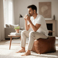 Image 3 of Leather Poufs Caro