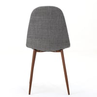 Image 11 of Mid-Century Modern Upholstered Dining Chairs Set of 2 Light Gray Dark Walnut