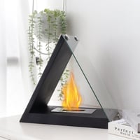 Image 1 of 15.5" x 8" x 14.5” Glass Tabletop Fireplace