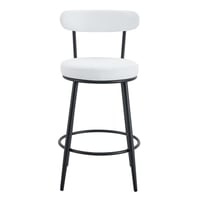 Image 15 of High Legged Bar Chairs with White Cushions, 35.5 Inches Tall, Black and White.