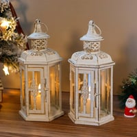 Image 1 of 10 inch High Vintage Style Hanging Lantern（Set of 2 ）