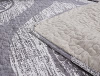 Image 3 of DaDa Bedding Rustic Grey Distressed Reversible Quilted Bedspread Set (SD16299)