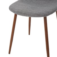 Image 13 of Mid-Century Modern Upholstered Dining Chairs Set of 2 Light Gray Dark Walnut