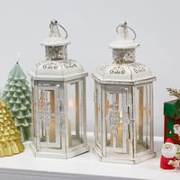 Image 2 of 10 inch High Vintage Style Hanging Lantern（Set of 2 ）