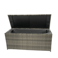 Image 5 of Outdoor Storage Box, 113 Gallon Wicker Patio Deck Boxes With Lid, Outdoor Cushion Storage for Kid...