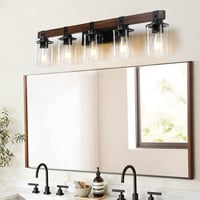 Image 6 of 5-Lights Farmhouse Vanity Lights Fixture Rustic Bathroom Light Fix...