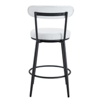 Image 17 of High Legged Bar Chairs with White Cushions, 35.5 Inches Tall, Black and White.