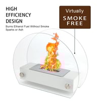 Image 2 of 13.5" L Portable Tabletop Fireplace (White)