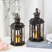 Image 5 of 10 inch High Vintage Style Hanging Lantern（Set of 2 ）